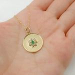 Load image into Gallery viewer, 14K Solid Gold Diamond Charm with Flower in the Center. GDP253