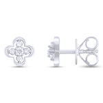 Load image into Gallery viewer, EFA54268. 14K Solid Gold Diamond Flower Studs
