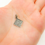 Load image into Gallery viewer, DC251. Diamond Sterling Silver Square Charm