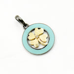 Load image into Gallery viewer, DP787A. Diamond Sterling Silver Clover Enamel Pendant
