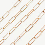 Load image into Gallery viewer, Rose Gold Plated Smooth Paperclip Chain