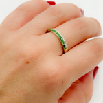 Load image into Gallery viewer, 14k Solid Gold Emerald and Diamond Ring.