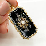 Load image into Gallery viewer, Buy Sterling Silver Rectangle Enamel Pendant with Gemstone