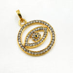 Load image into Gallery viewer, DP486. Diamond Sterling Silver Round Eye Pendant with Gemstone