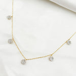 Load image into Gallery viewer, NT112828. 14K Solid Gold Diamond Dangle Necklace
