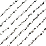 Load image into Gallery viewer, BSP24. Black Spinel Oxidized Wire Wrap Chain