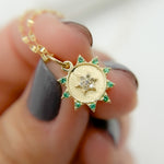 Load image into Gallery viewer, GDP442. 14K Solid Gold Diamond Circle Charm with Star