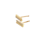 Load image into Gallery viewer, ER418011Y. 14K Solid Gold Diamond Beaded and Diamond Bars