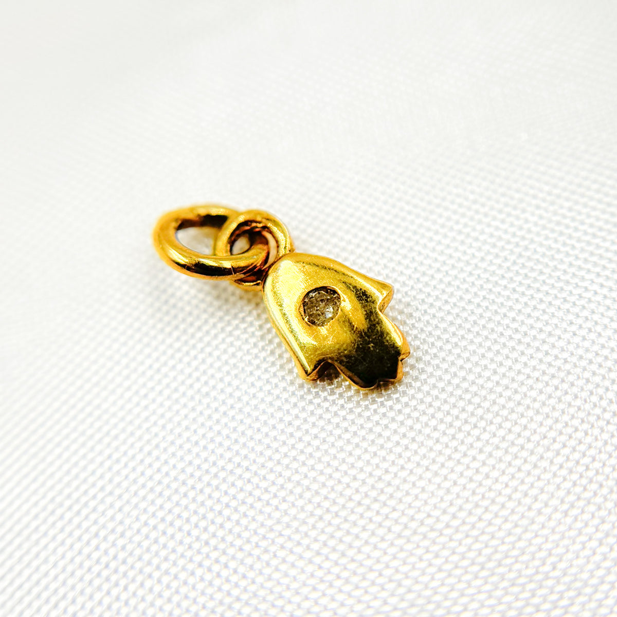 Shop NOw DC130. Diamond Sterling Silver Hamsa Charm