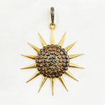 Load image into Gallery viewer, DP070. Diamond Sterling Silver Sun Pendant