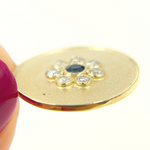 Load image into Gallery viewer, 14K Solid Gold Diamond Charm with Flower in the Center. GDP253