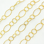 Load image into Gallery viewer, Gold Plated 925 Sterling Silver Diamond Cut Oval & Round Links Chain