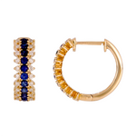 Load image into Gallery viewer, 14k Solid Gold Diamond and Gemstones Dangle Earrings