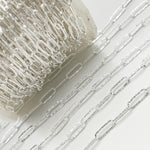 Load image into Gallery viewer, Silver Flat Textured Paperclip Chain