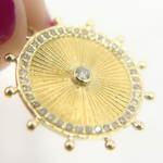 Load image into Gallery viewer, 14K Solid Gold Diamond Circle Charm. GDP446