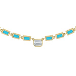 Load image into Gallery viewer, NFF70760. 14K Solid Gold Diamond Rectangle Necklace