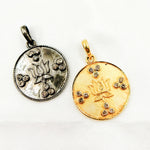 Load image into Gallery viewer, Diamond Sterling Silver Round Flower Pendant