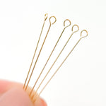 Load image into Gallery viewer, Gauge Gold-filled Eye Pin 2 Inch Headpin