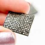 Load image into Gallery viewer, DC951. Diamond Sterling Silver Curved Rectangle Connector