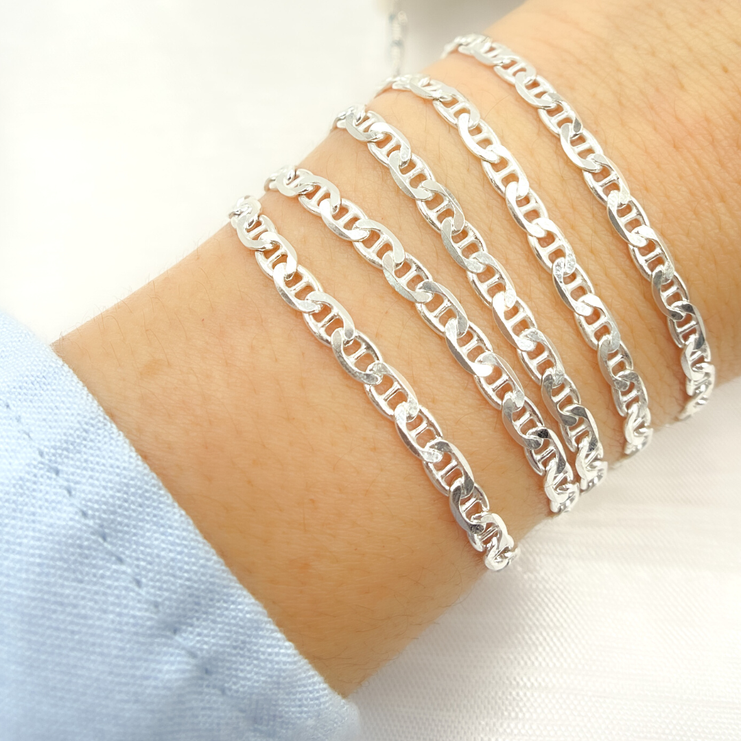 Y66SS. Sterling Silver Flat Marina Link Chain