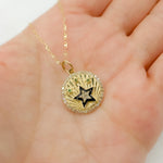 Load image into Gallery viewer, KG235. 14k Solid Gold Diamond Enamel and Gemstone Star Charm