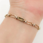 Load image into Gallery viewer, 14k Yellow Gold Diamond Fancy Bars Bracelet