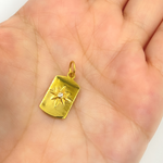 Load image into Gallery viewer, GDP270. 14K Solid Gold with Diamonds Rectangle Shape Charm with Star in the Center