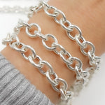Load image into Gallery viewer, Sterling Silver Smooth Oval Cable Link Chain