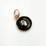 Load image into Gallery viewer, DC136A. Diamond Sterling Silver Round Hamsa Enamel Charm