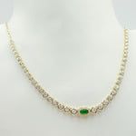 Load image into Gallery viewer, NK401314. 14K Solid Gold Diamond and Gemstone Necklace