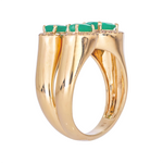 Load image into Gallery viewer, 14K Solid Gold Diamond and Emerald Three Ovals Ring