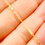 Load image into Gallery viewer, 14K Solid Gold Cable and Bars Chain