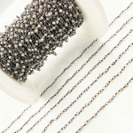 Load image into Gallery viewer, Coated Peach Moonstone Oxidized Wire Chain. CMS67