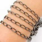 Load image into Gallery viewer, Black Rhodium Sterling Silver Smooth Cable Chain