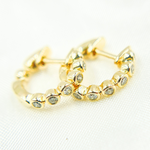 Load image into Gallery viewer, 14k Solid Gold Diamond Hoop Earrings