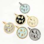 Load image into Gallery viewer, Silver Round Symbols Enamel Pendant