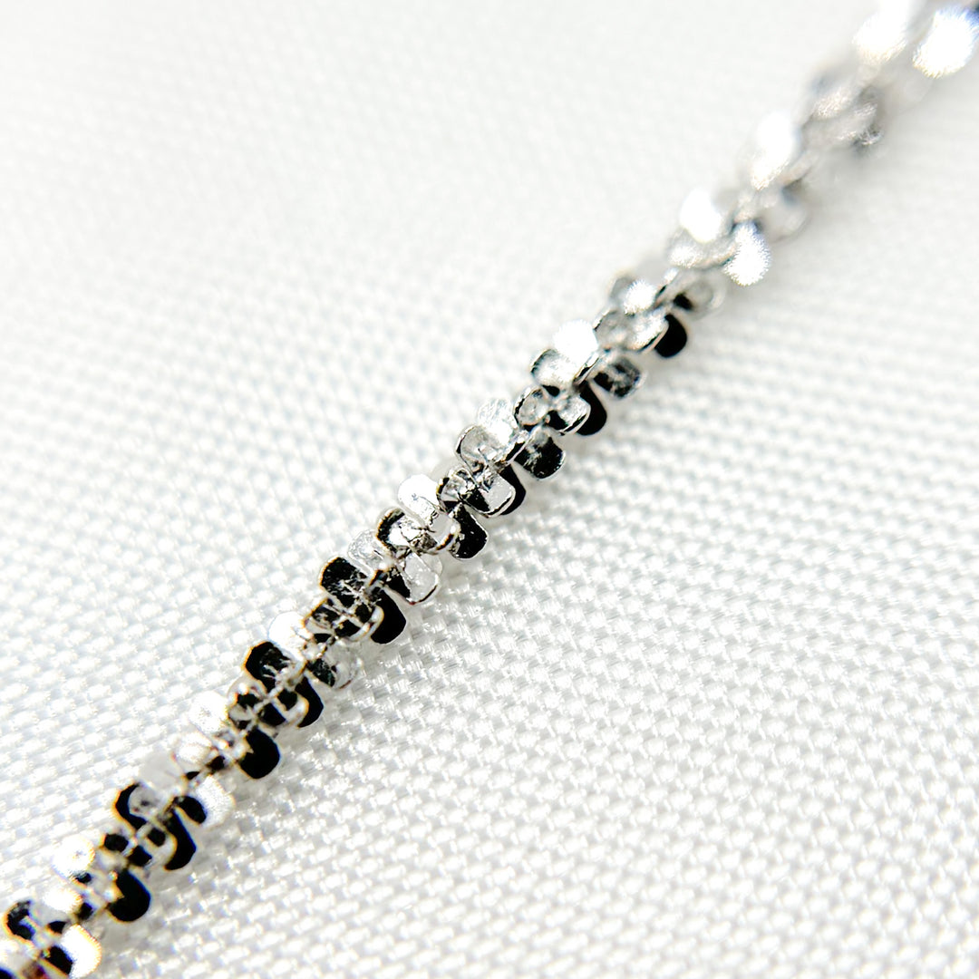 14K Solid White Gold Margarita Chain