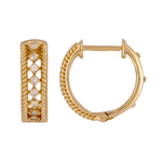 Load image into Gallery viewer, Book Gold Diamond Round Hoop