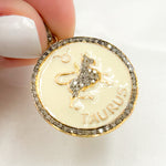 Load image into Gallery viewer, Buy Silver Taurus Zodiac Enamel Pendant