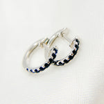 Load image into Gallery viewer, Buy Gold Blue Sapphire Huggies