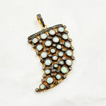 Load image into Gallery viewer, DSP042. Diamond Silver Gemstone Horn Pendant