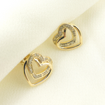 Load image into Gallery viewer, EFB51036. 14K Solid Gold Heart Earrings