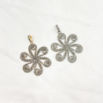 Load image into Gallery viewer, DP198. Diamond & Sterling Silver Flower Pendant