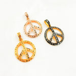 Load image into Gallery viewer, Diamond Sterling Silver Round Peace Pendant