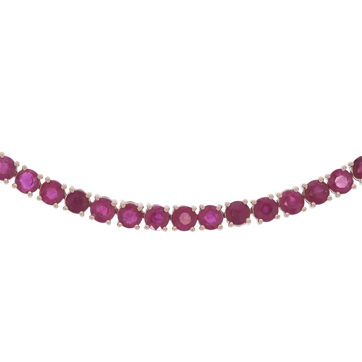 CN97384RU3. 14K Solid Gold Ruby Tennis Necklace