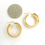 Load image into Gallery viewer, GER94. 14K Gold Smooth Hollow Hoop Earrings