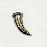 Load image into Gallery viewer, DE010. Diamond Sterling Silver Black Rhodium Horn Pendant