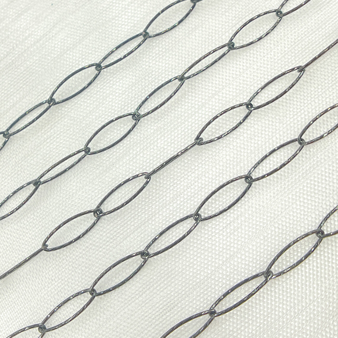 Sterling Silver Diamond Cut Oval Link Chain