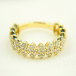 Load image into Gallery viewer, 14K Solid Gold Diamond Band Ring.