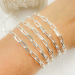 Load image into Gallery viewer, Sterling Silver Diamond Cut Paperclip Link Chain